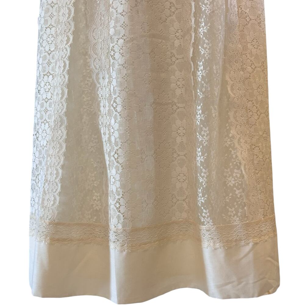 Vintage White Cream Lace Aline Skirt Womens Sz Medium Bridal Boho Ethereal 80s - Picture 11 of 16